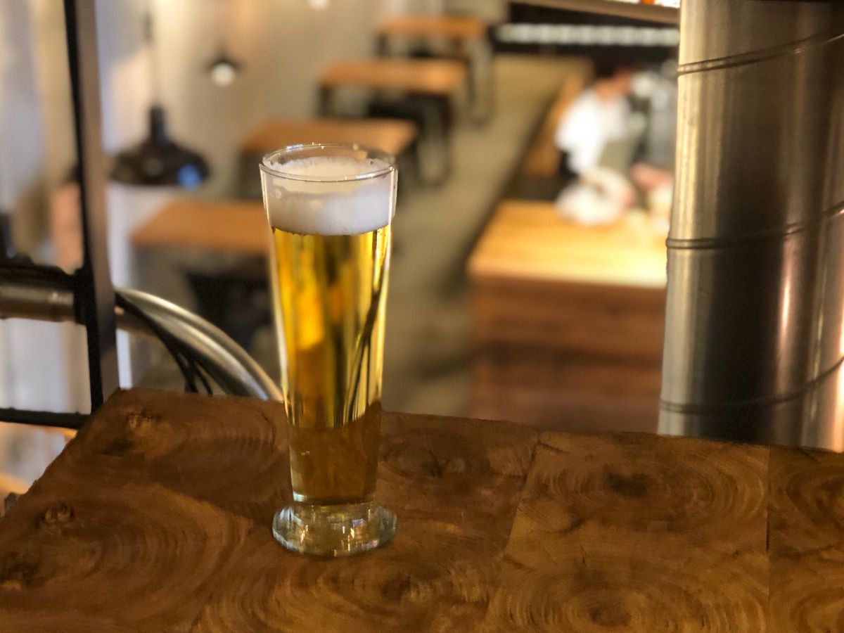 ハンドメイドビール(OKACHIMACHIエール)550円(税抜)