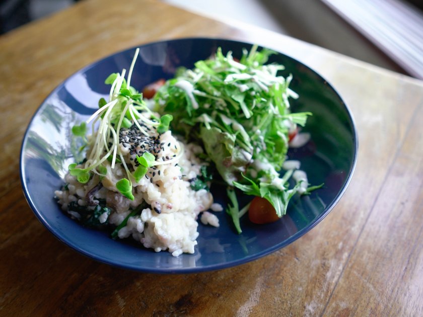 赤米とほうれん草の豆乳リゾット 830円(税別)