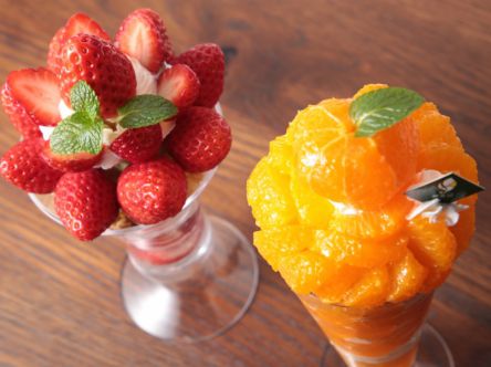 京都のフルーツ専門カフェの、手もぎ“適熟”果実パフェで幸せな時間！