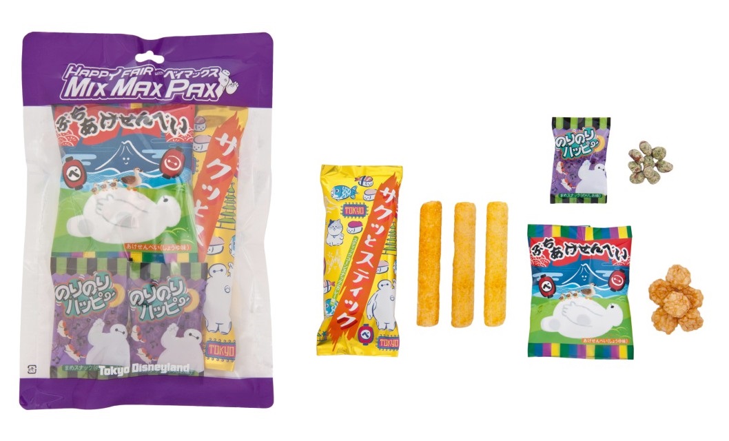 サクッとスティック【スティックコーンスナック(カレー味)】、のりのりハッピー【まめスナック(のりしお味)】、ぷちあげせんべい【あげせんべい(しょうゆ味)】