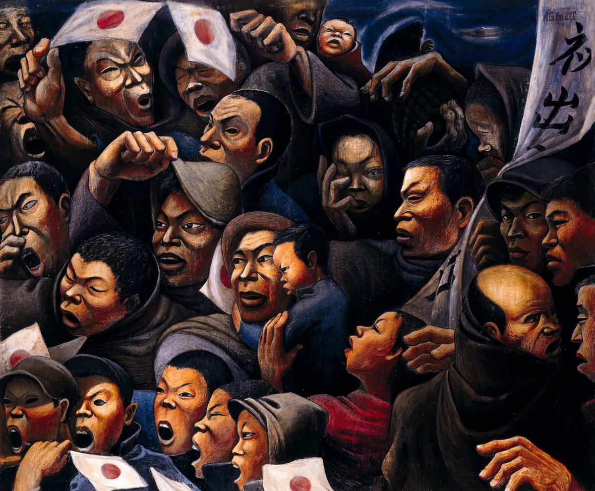 阿部合成『見送る人々』昭和13年(1938) 板・油彩 137.4×165.6cm 兵庫県立美術館蔵
