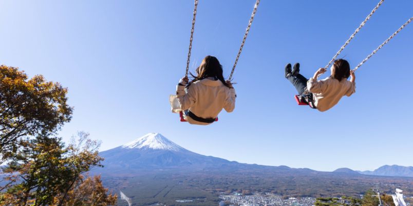 天空ブランコで紅葉×富士山の絶景へ！「～河口湖～富士山パノラマロープウェイ」に「カチカチ山絶景ブランコ」オープン