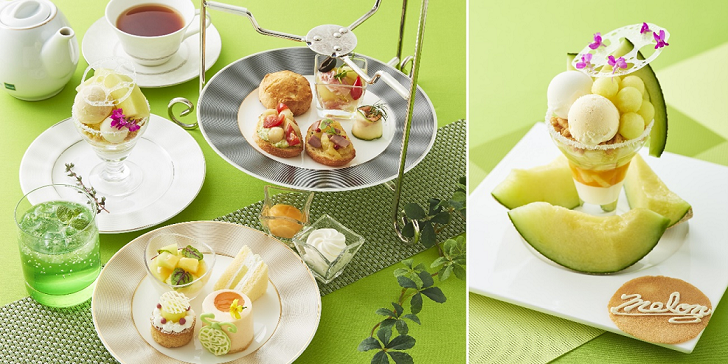【ホテル日航大阪】果実の王様メロンを楽しむ「メロンアフタヌーンティー」と「メロンパフェ」が5月から登場。