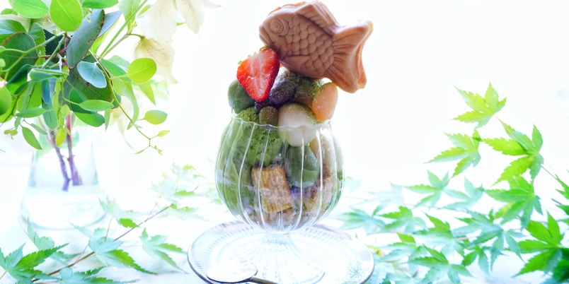 白豆ページ もっちり豆腐白玉で抹茶パフェ【kyoko_plusのレシピ＆テーブルコーデ