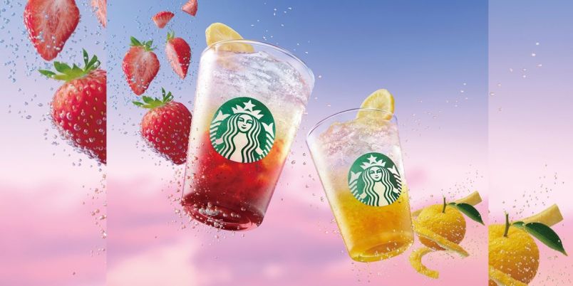 スタバ新作2026年4月】ストロベリー果肉増量！ シュワっと弾ける、爽快