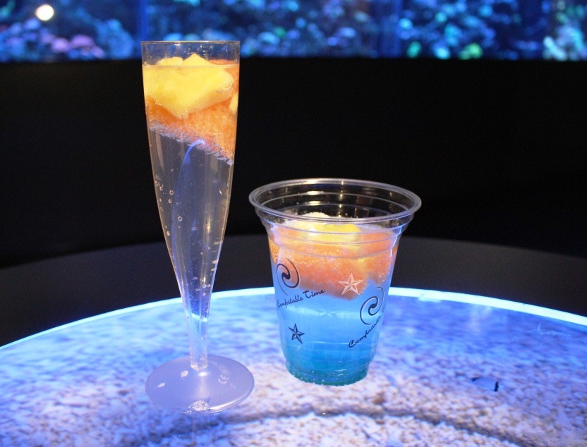 スノウカクテル Crystal Crystal :700円(左)、スノウスカッシュ Frozen Party :500円