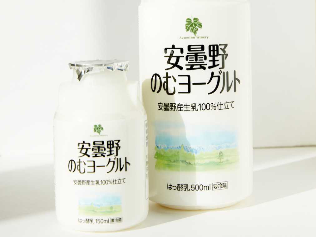 安曇野のむヨーグルト184円(150ml)、454円(500ml)