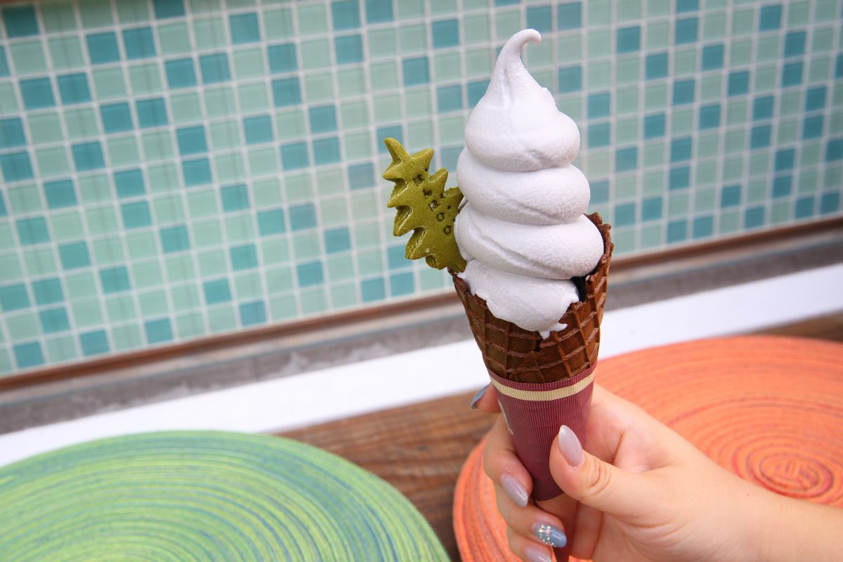 麻炭ソフトクリーム 400円