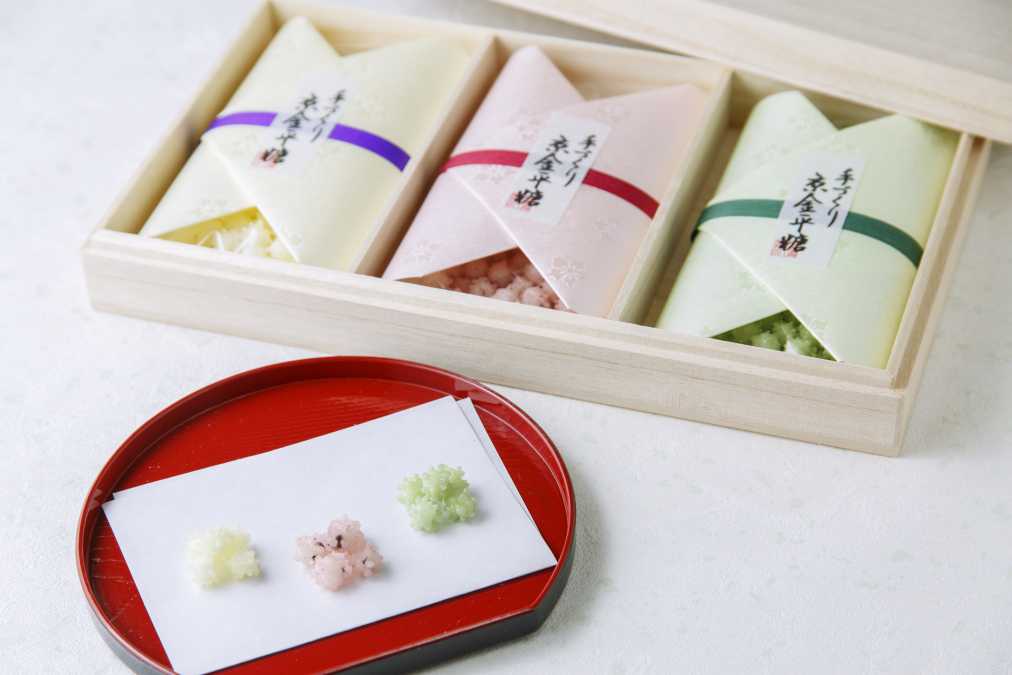 お茶席用金平糖 3種桐箱入り。3672円