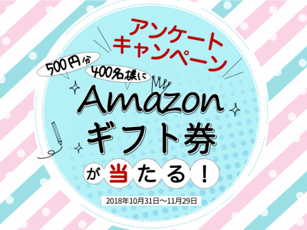 アンケート回答でAmazonギフト券が当たる！